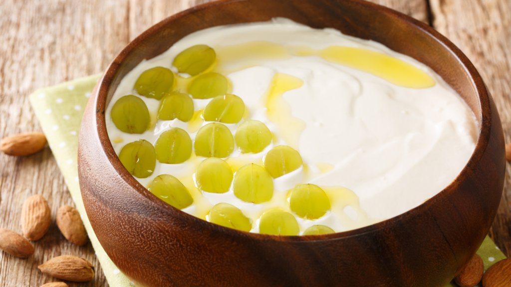 Ajoblanco con uvas