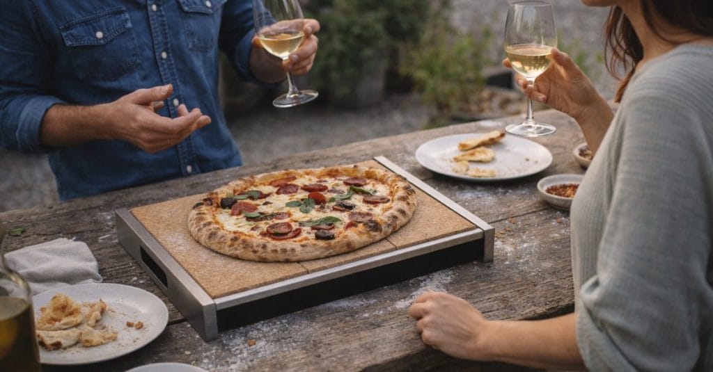 Pizza en piedra de pizza 