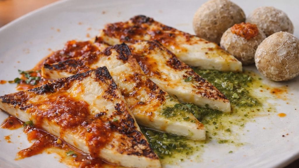 Queso majorero con papas y mojo