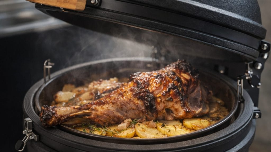 Ternasco asado en Bison Kamado 23